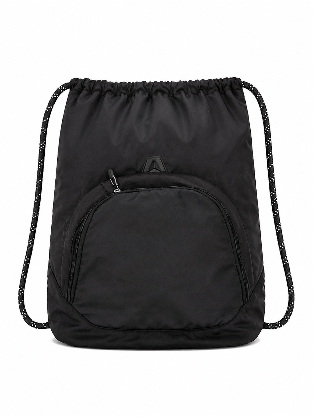 VERTX Black Tactical Drawstring Backpack Reflective Cord Zip Pocket 18x15